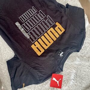 Puma Black Tee with Gold and Silver Logo